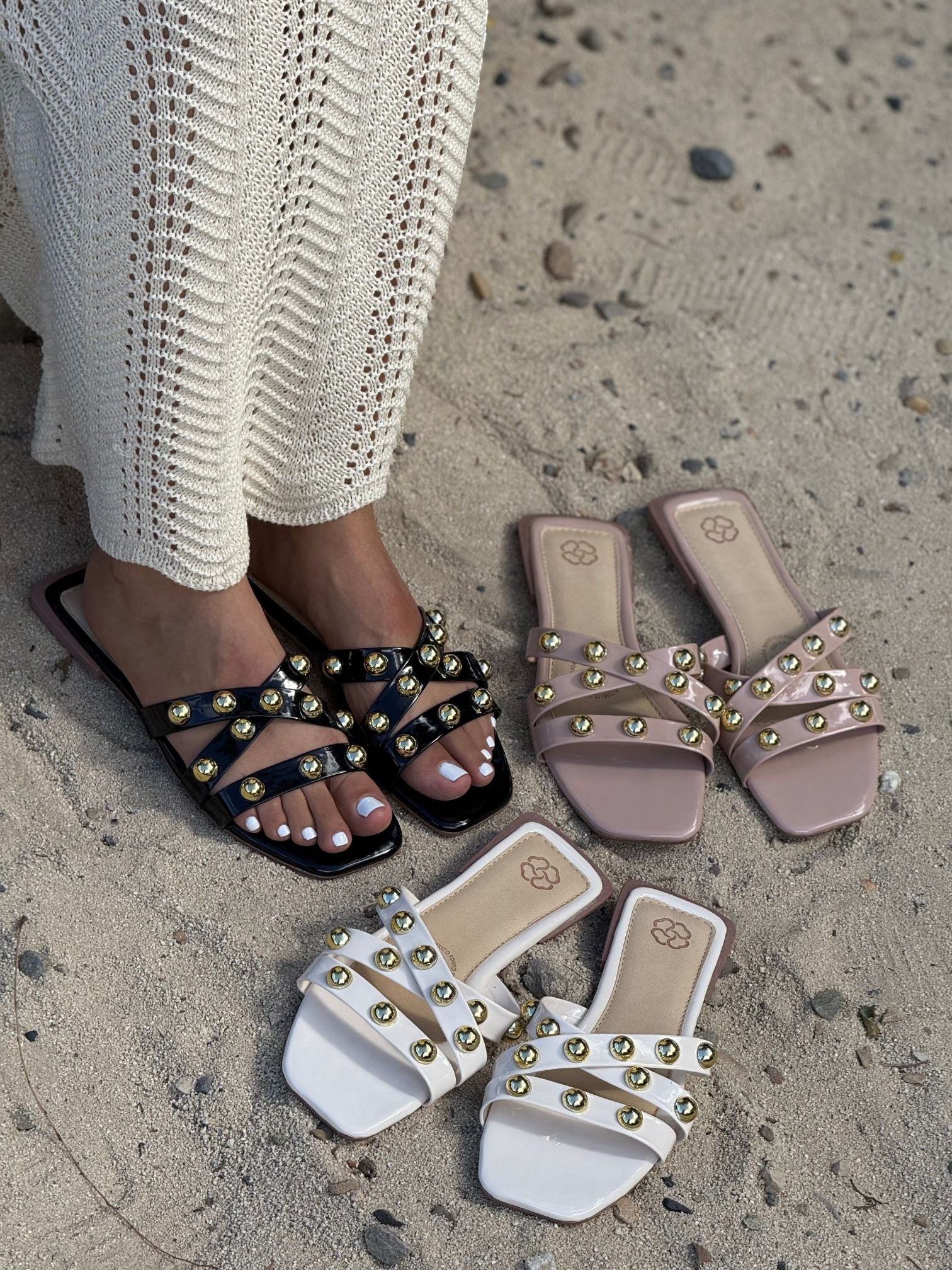 Sandalias planas cruzadas P1505 para mujer | Maraldo