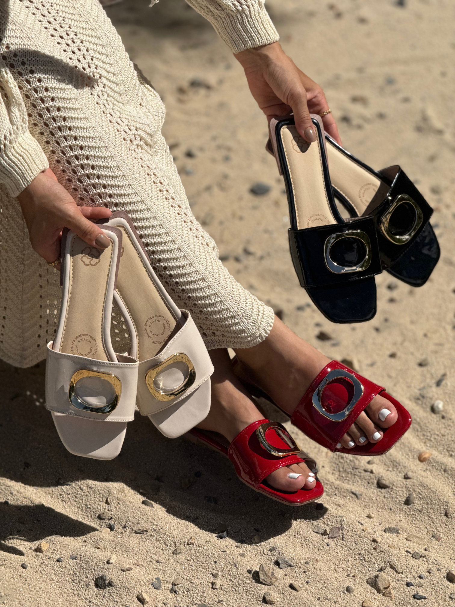 Sandalias elegantes en charol de verano - P1503