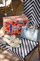COMBO: Bolso azul + Tacón Hueso