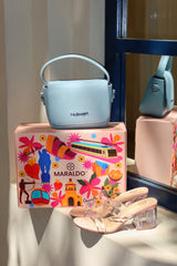 COMBO: Bolso azul + Tacón transparente