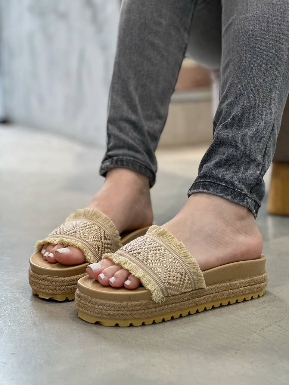 Sandalias tipo yute con tejido artesanal MB80 | MARALDO