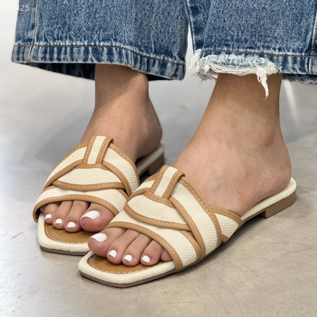 Sandalias Planas casuales en Yute P1425 para mujer | Maraldo