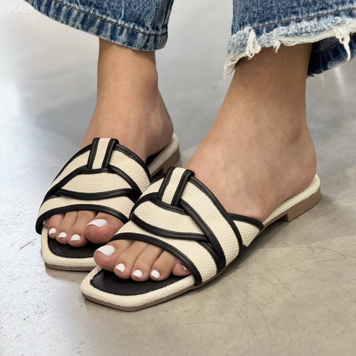 Sandalias Planas casuales en Yute P1425 para mujer | Maraldo