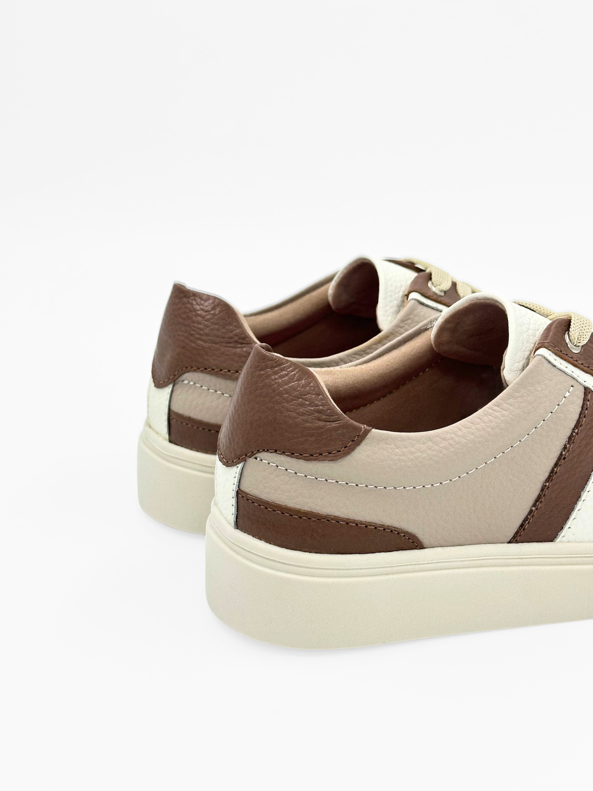 Tenis casuales de cuero combinados DSV63 para mujer | Maraldo