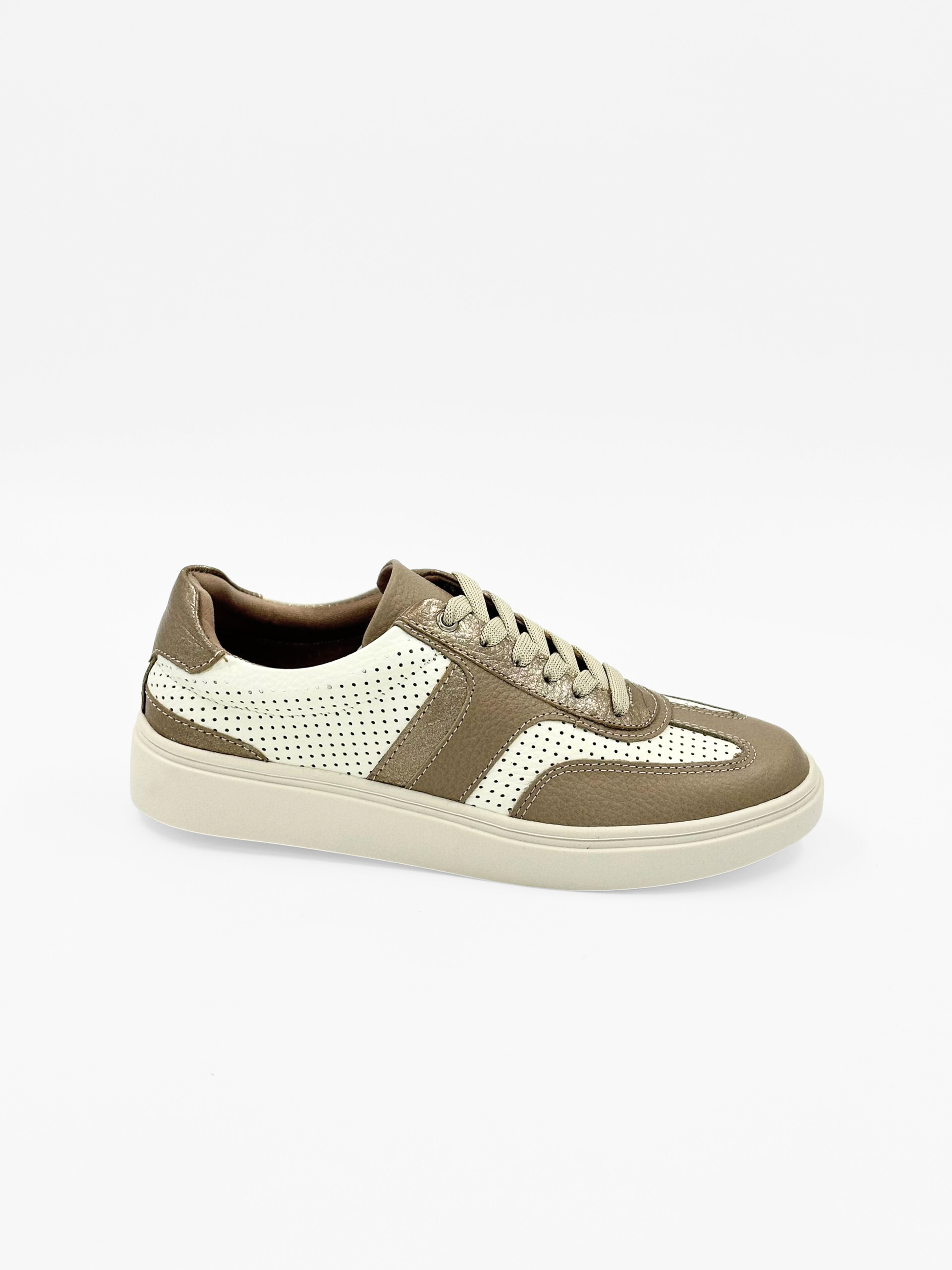 Tenis casuales de cuero combinados DSV63 para mujer | Maraldo