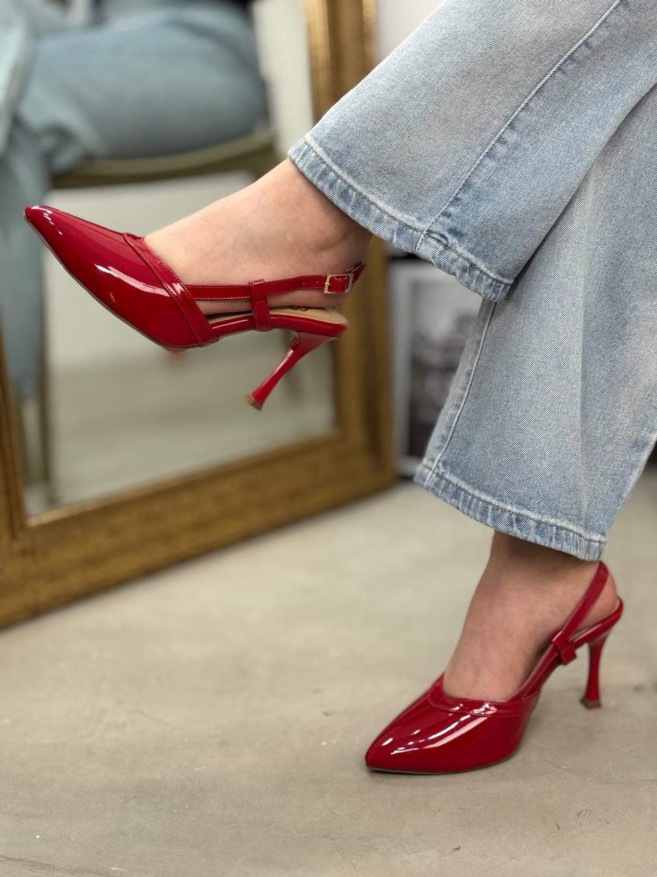 Tacones en punta slingback 8cm– T509