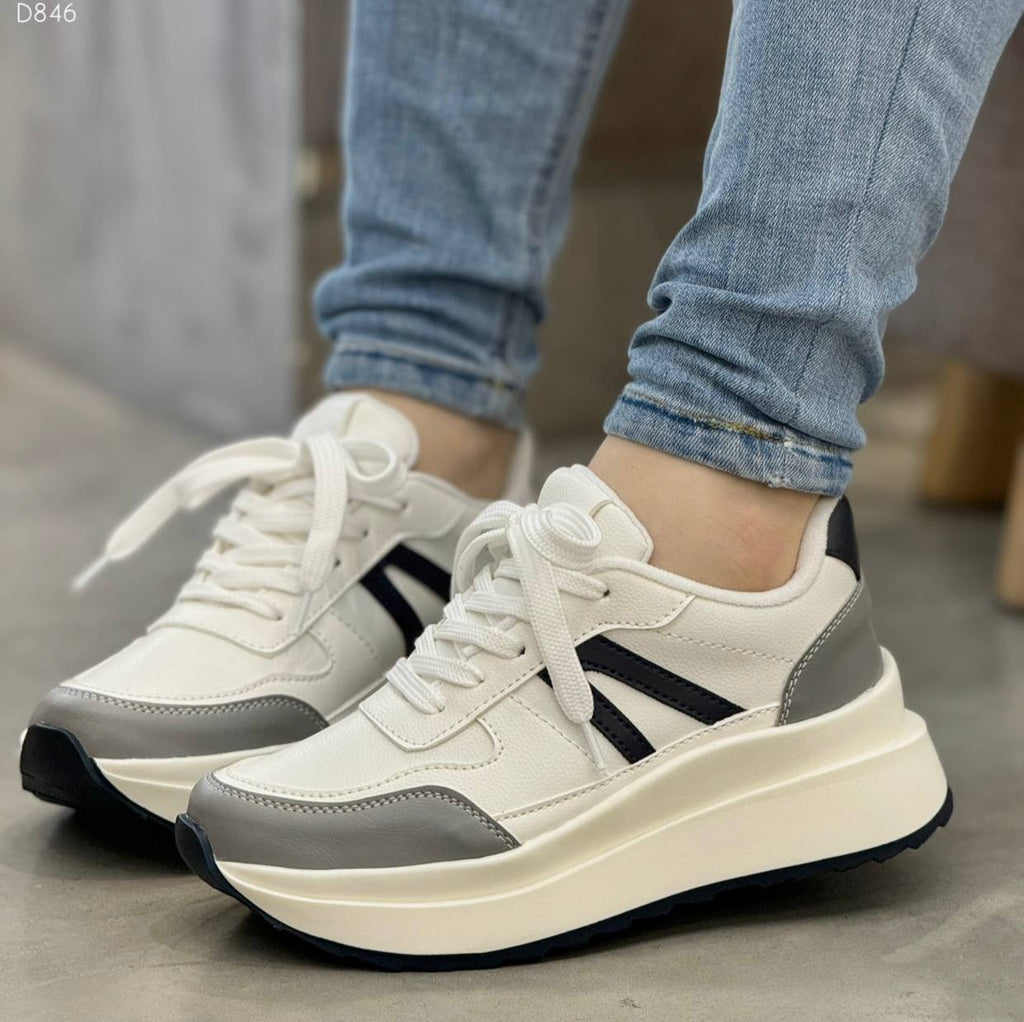 Tenis Zapatos Grises Para Mujer