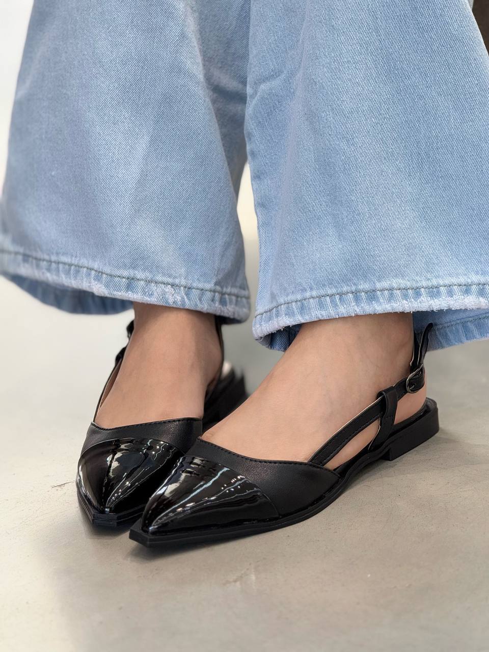 Baleta Slingback punta charol VL11 nude | Maraldo