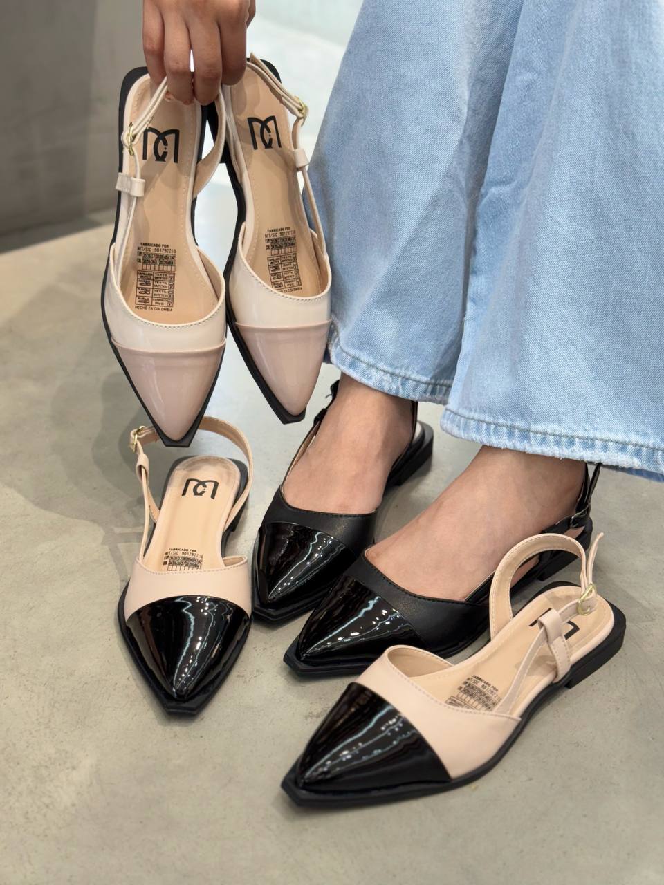 Baleta Slingback punta charol VL11 nude | Maraldo