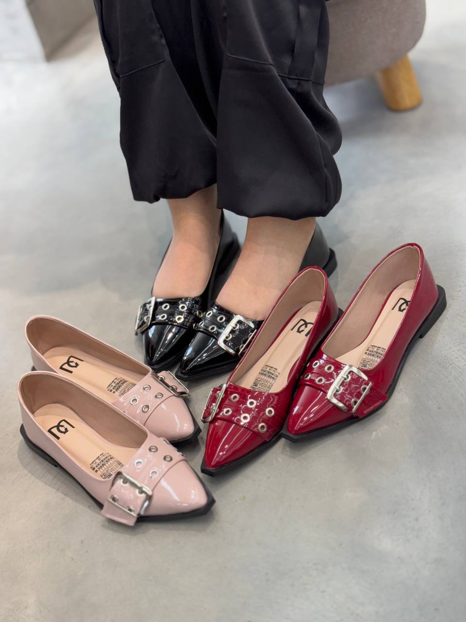 Flats con doble hebilla  VL15 para mujer| Maraldo