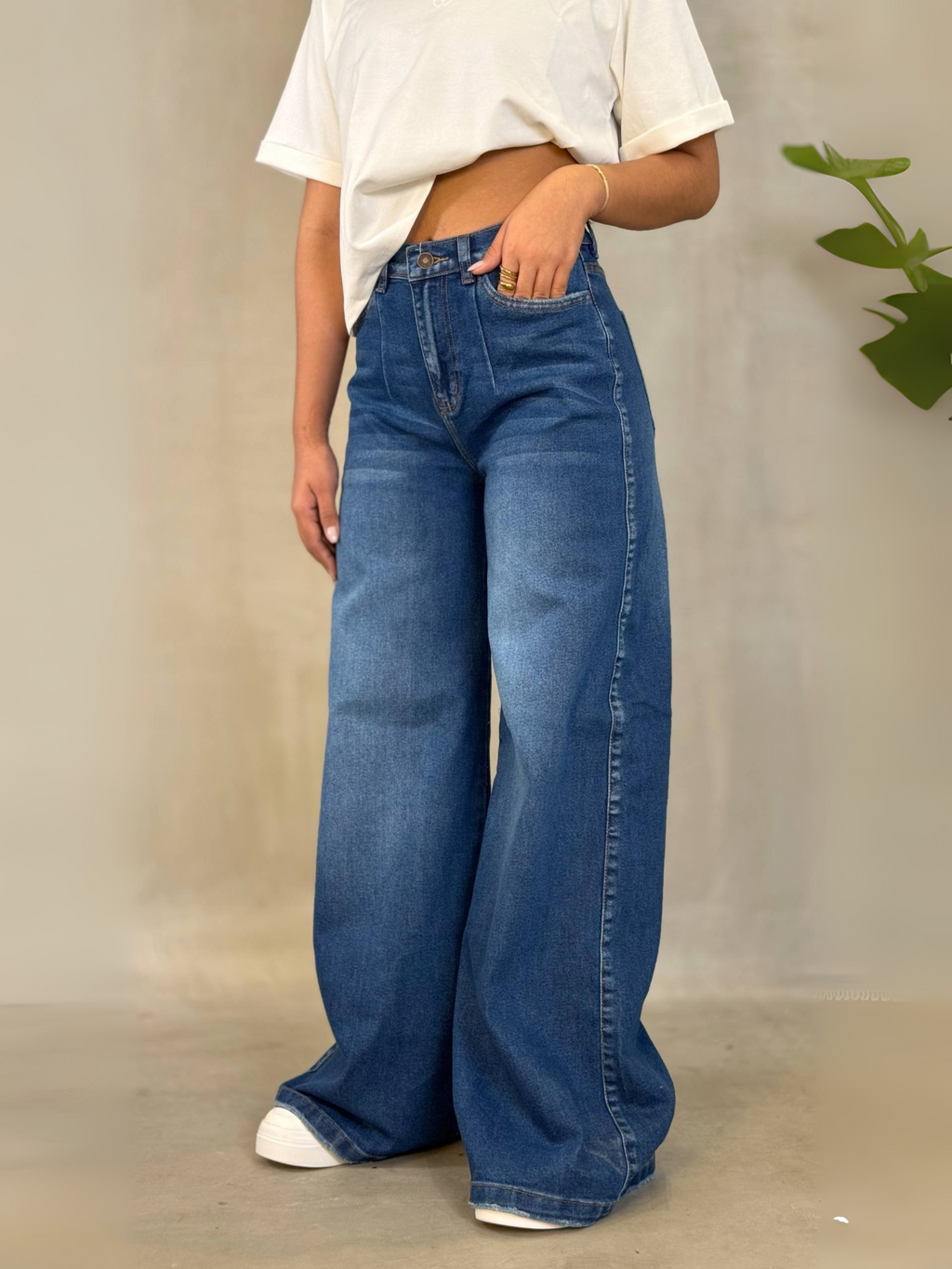 Jean Wide Leg Beige  – JBC23