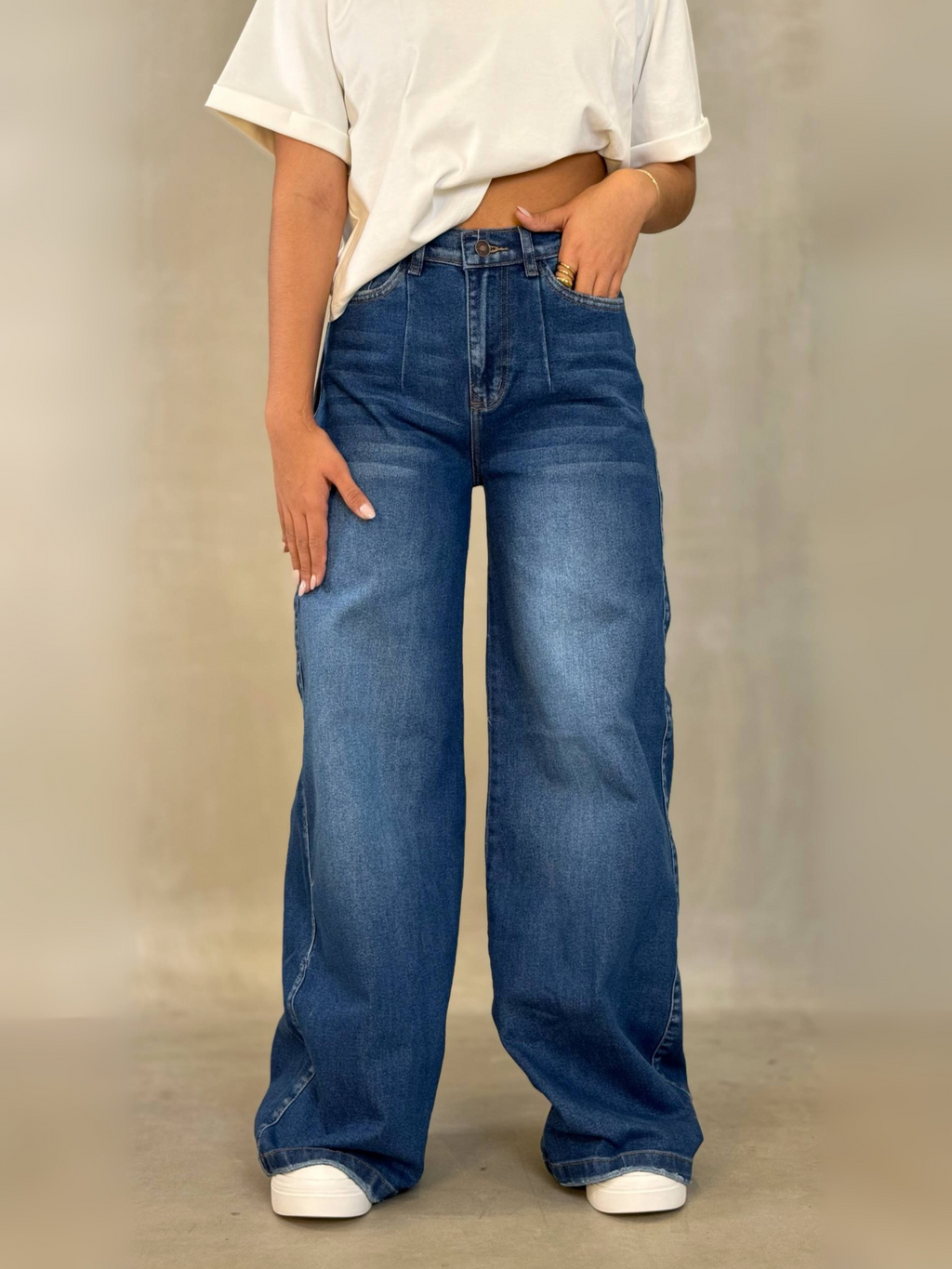 Jean Wide Leg Beige  – JBC23
