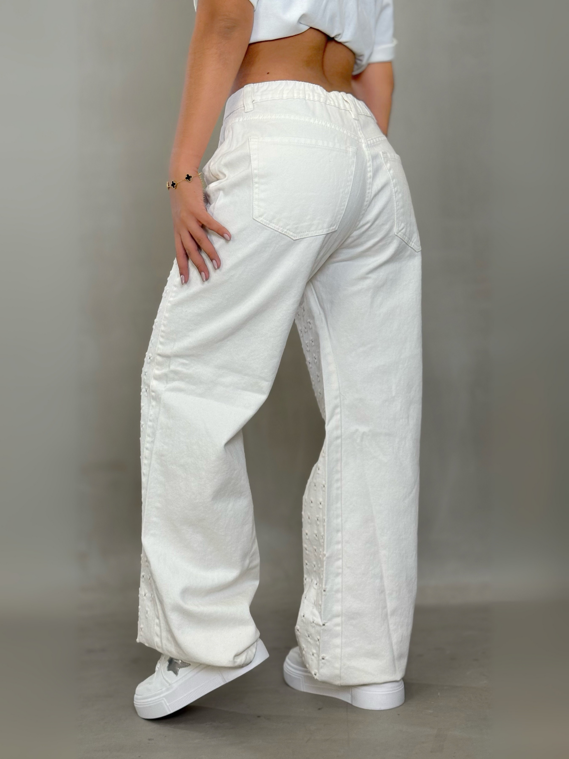 Jean Wide Leg Beige Blanco  – JBC19