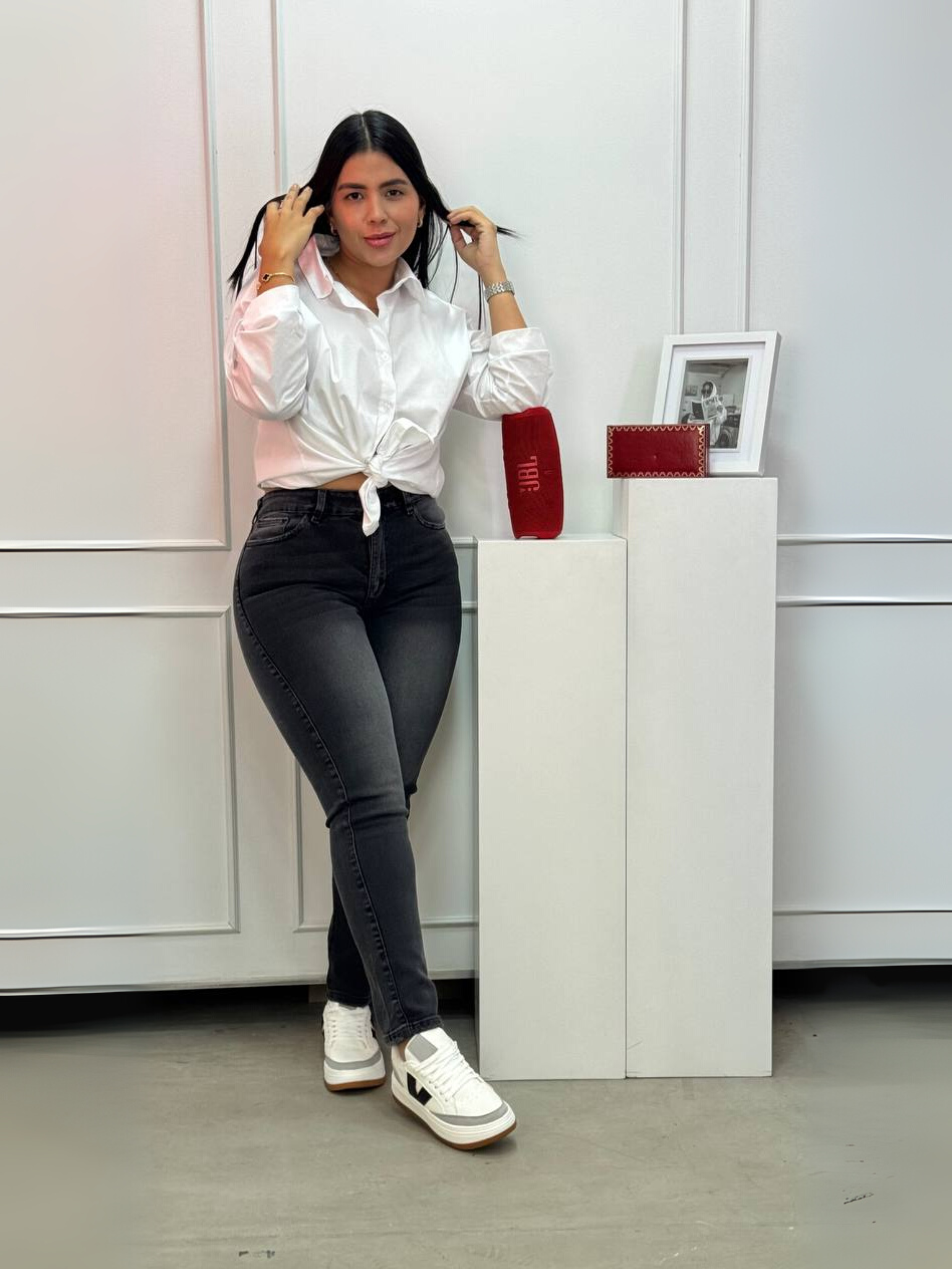 Jean Humo Tiro Alto Corte Recto – JBR33