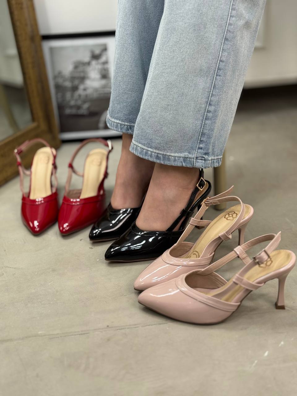 Tacones en punta slingback 8cm– T509