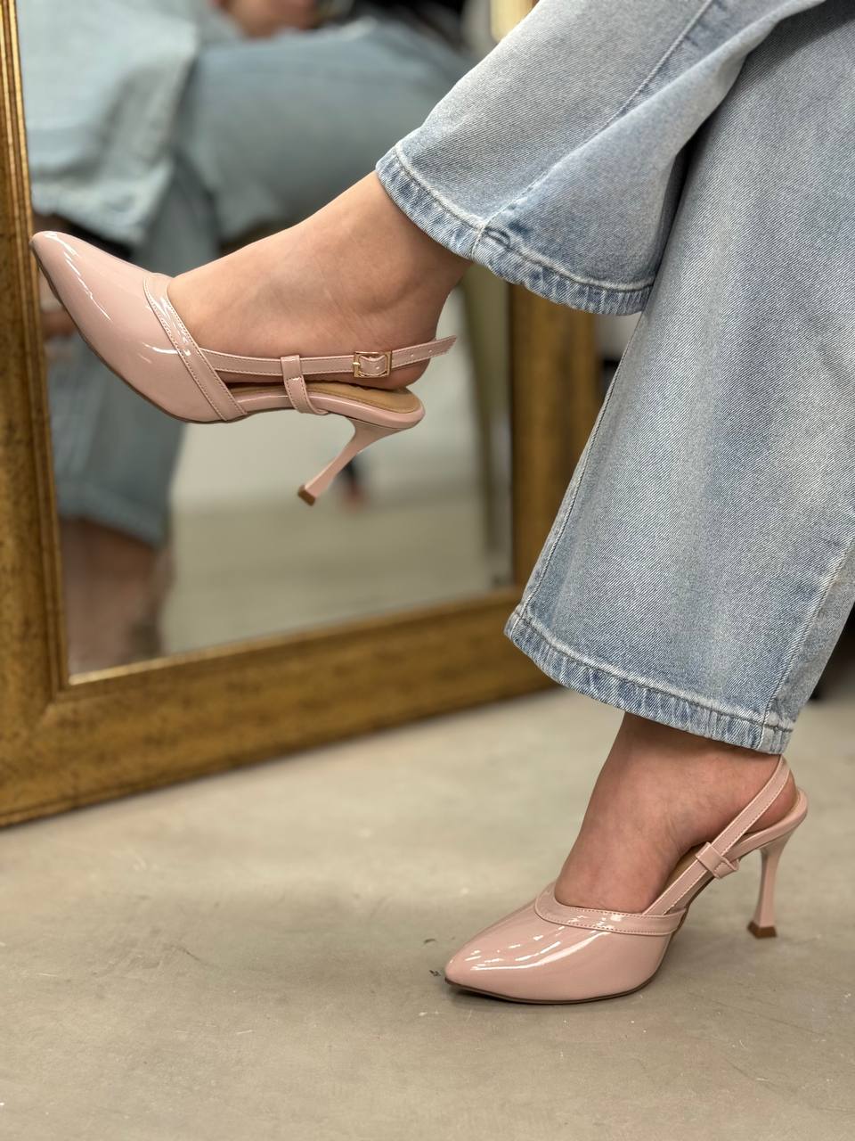 Tacones en punta slingback 8cm– T509