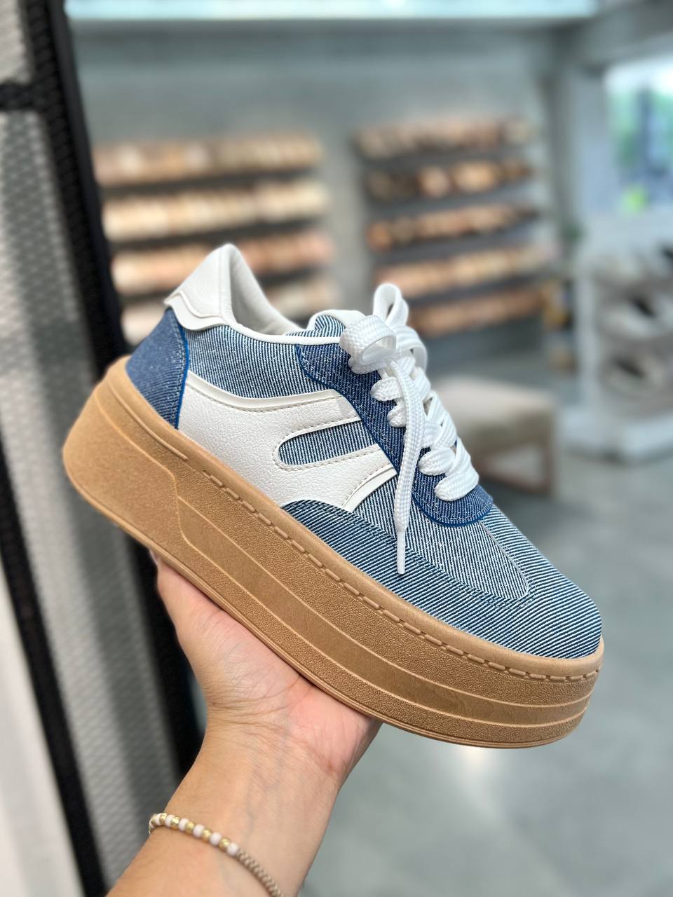 Tenis en Jean para mujer con plataforma - D864