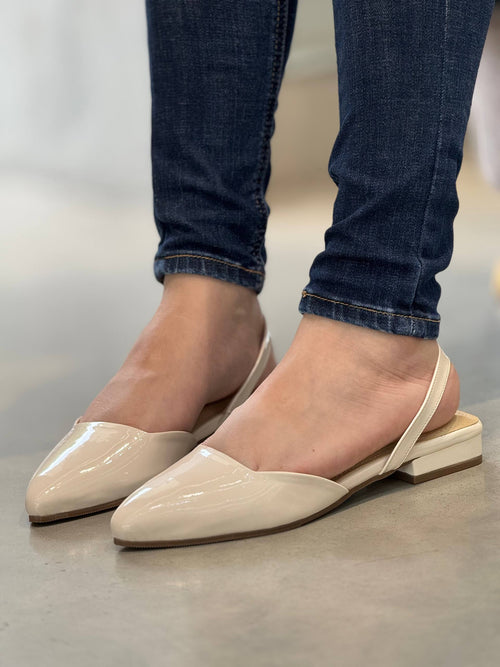 Baleta Blanco Charol Slingback ✨ VL17 BLANCO