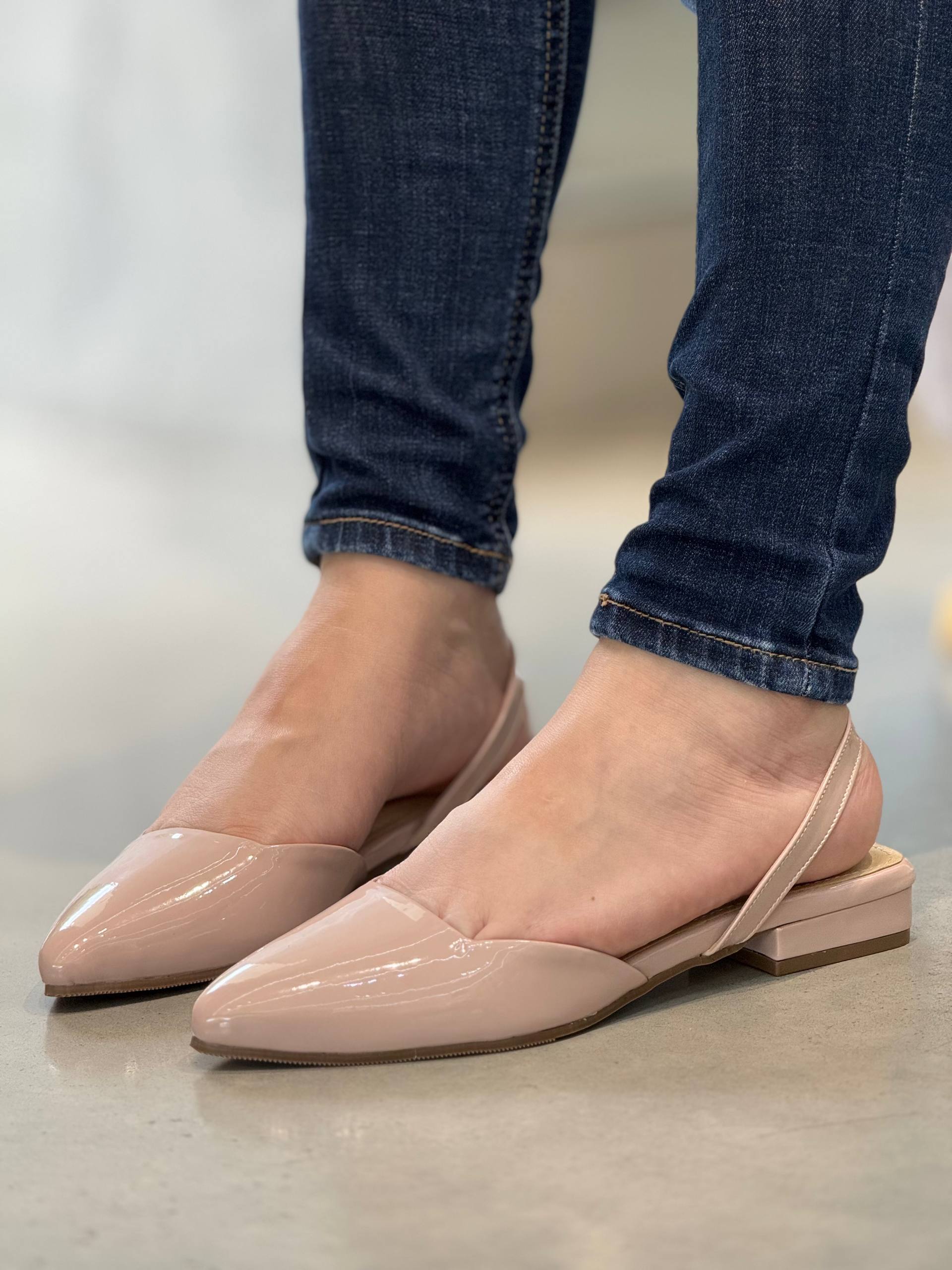 Baleta Nude Charol Slingback VL17 para mujer | Maraldo