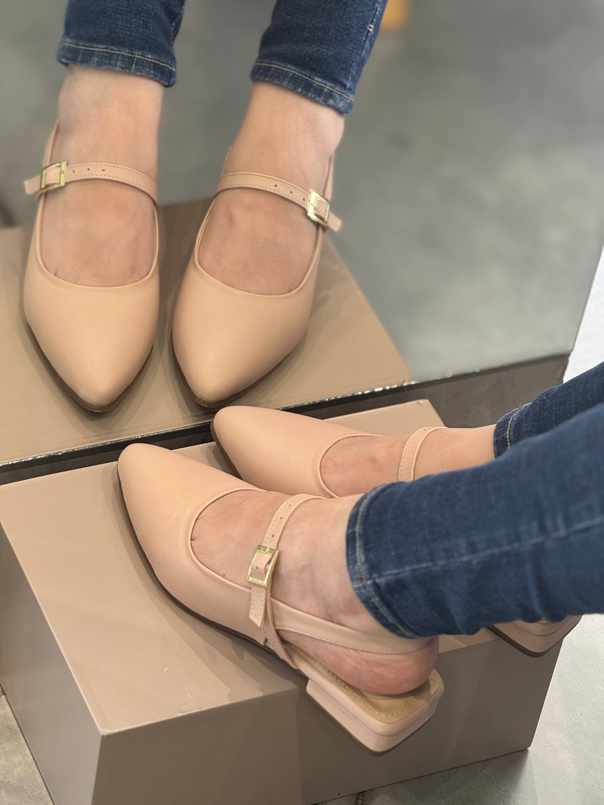 Baleta plana Mary Jean para mujer - VL20 NUDE