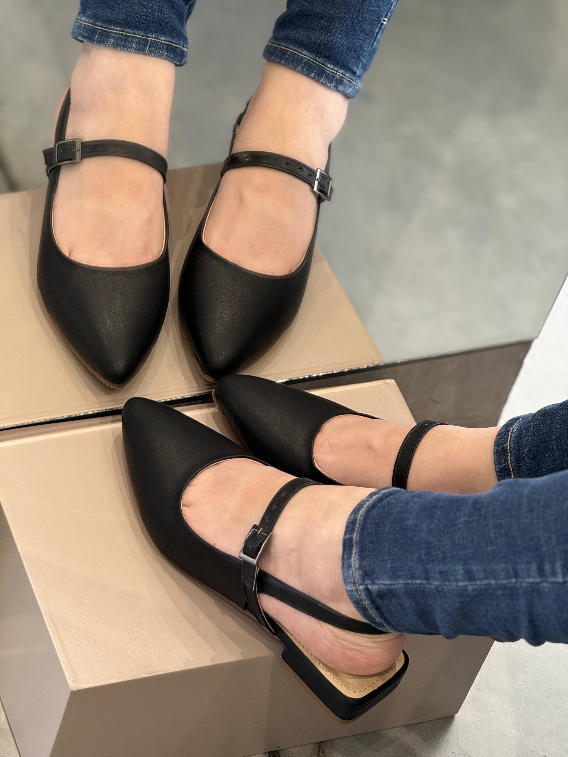 Baleta plana Mary Jean para mujer - VL20 NEGRA