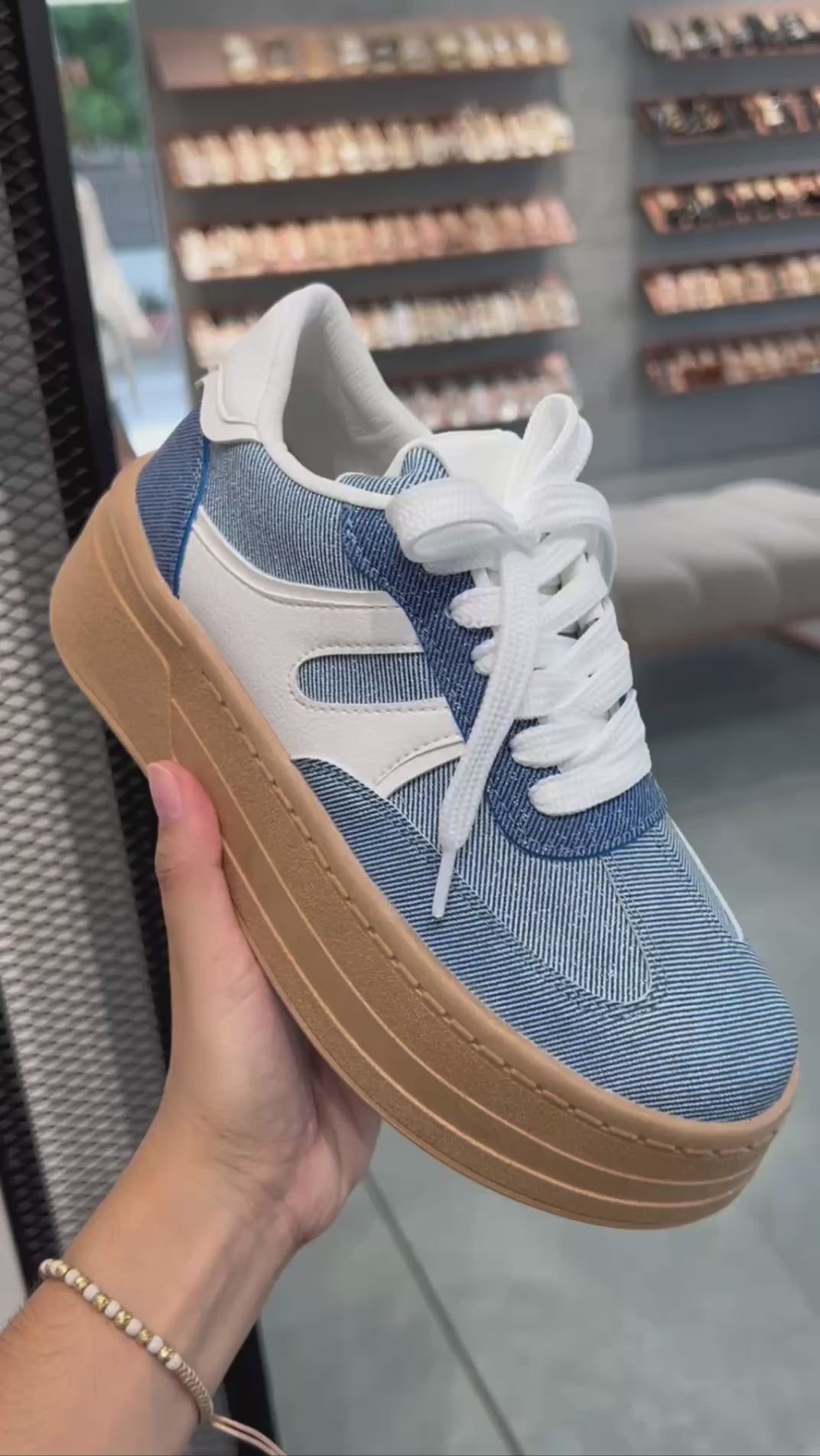 Tenis en Jean para mujer con plataforma - D864