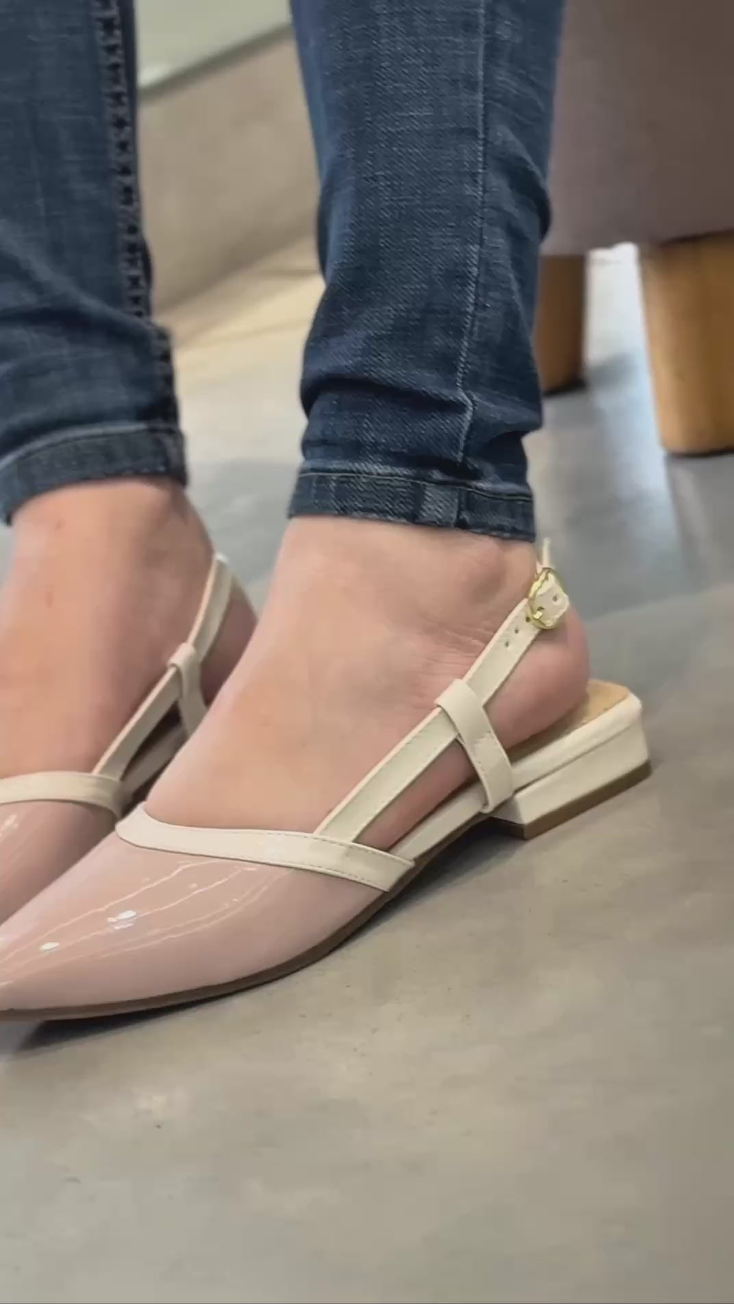 Baletas Slingback Negro Charol x Nude🖤  - VL16