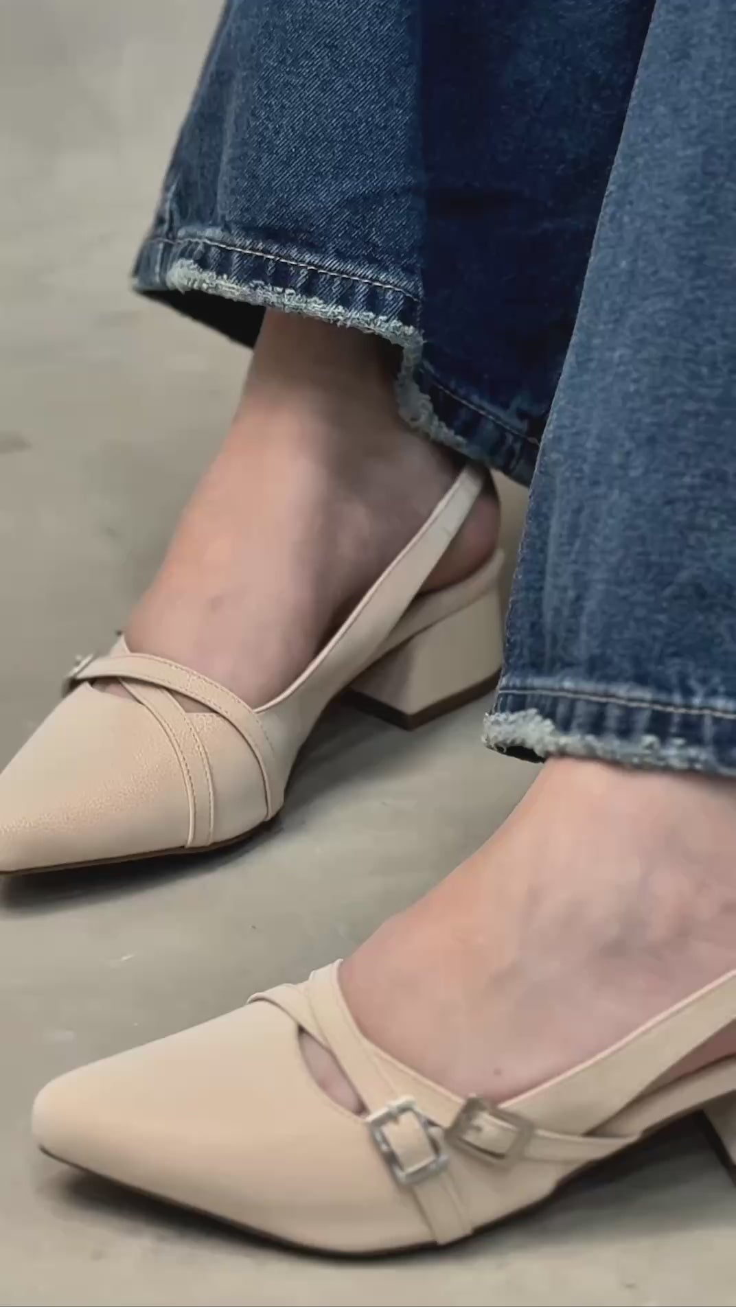 Tacones Slingback Tacón Bajo 3cm – T713