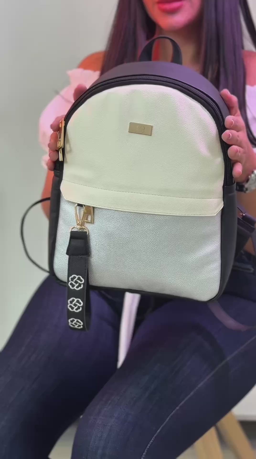 Bolso para dama BL036 negro x plata