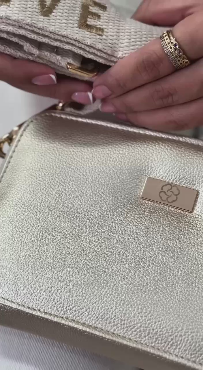 Bolso champán para dama BL033