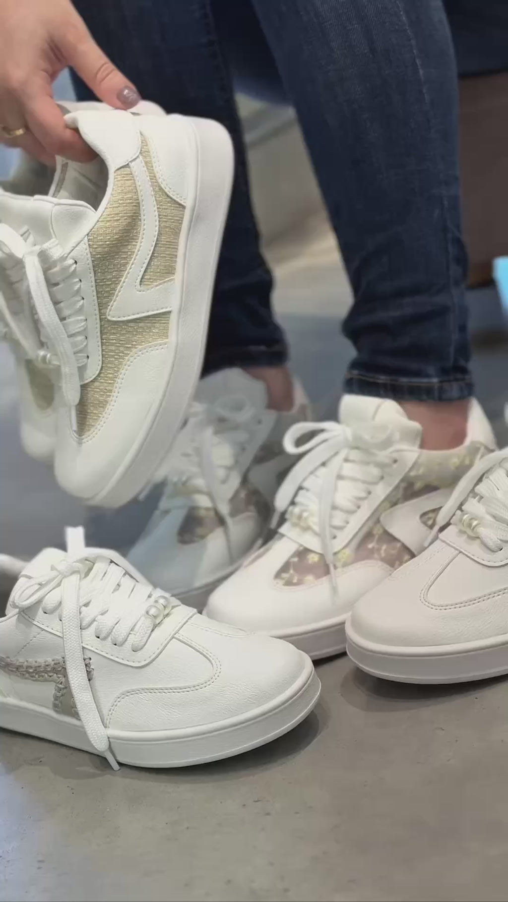 Tenis Marfil para Mujer con detalle tejido  - D881