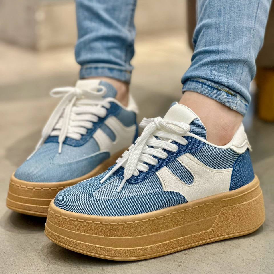 Tenis en Jean para mujer con plataforma - D864